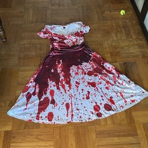 Red and White Splatter Dress